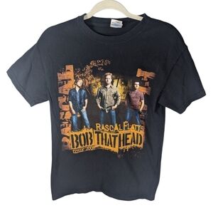 Y2K country music Rascal Flatts Bob That Head Tour 2008 men's shirt size small
